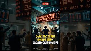🚨 03/04 코스피 매도 사이드카 발동…코스피200선물 5% 급락