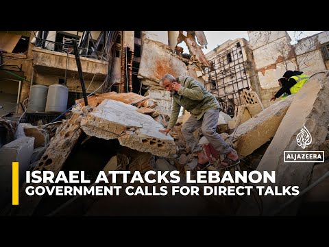 Aftermath of Israeli strikes in Lebanon as government calls for direct talks