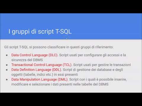Introduzione al T-SQL di Sql Server