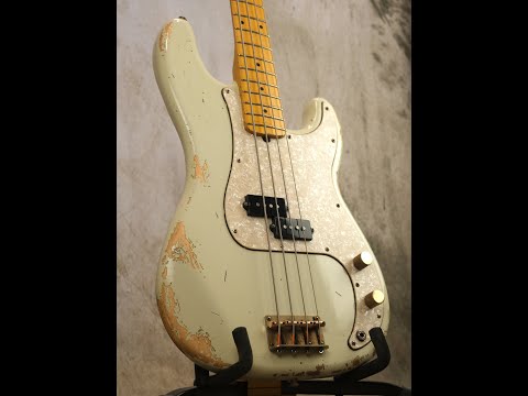 Alnus Bass Luthier made Precision Bass - Aged Olympic White image 26