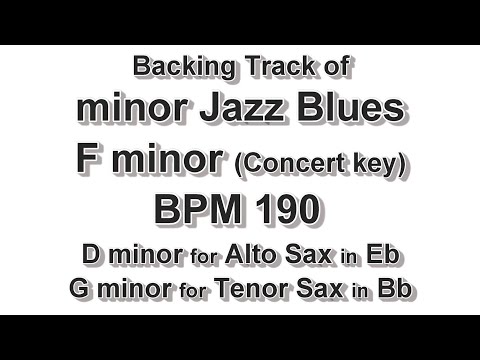 F minor Jazz Blues - BPM 190 - Backing Track