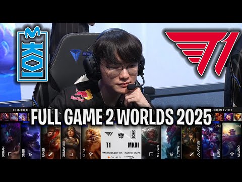 FAKER GOD MODE ACTIVATED!😱 - MKOI vs T1 Game 2 WORLDS 2025 SWISS STAGE DAY 9