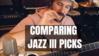 Video thumbnail for Dunlop Tortex Pitch Black Jazz III Review and Comparison - 60mm vs Flex vs Classic by Birdsnake Brown