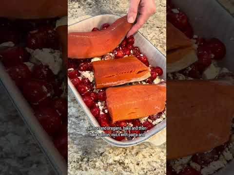 Baked Feta Salmon and Pasta