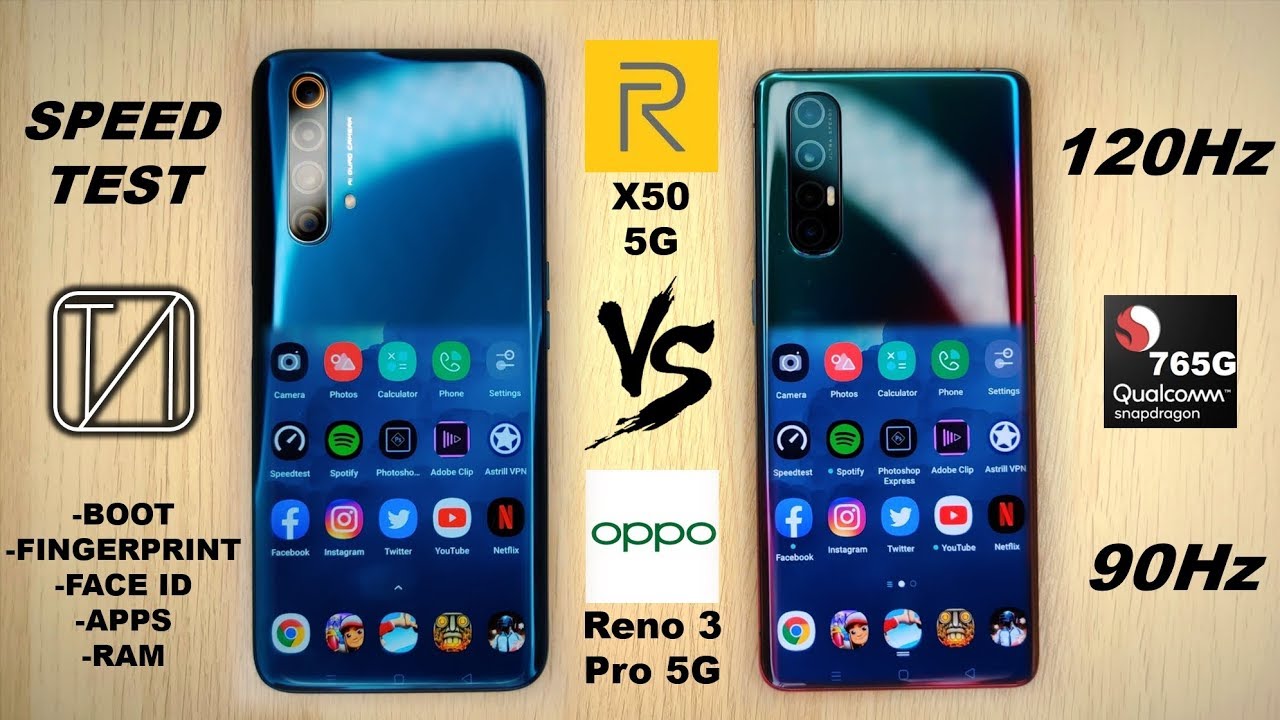 Realme X50 5G vs Oppo Reno 3 Pro 5G Speed Test