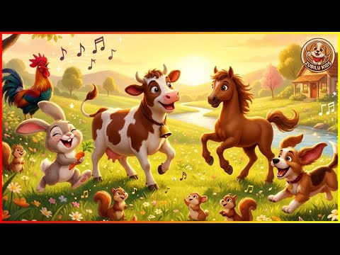 🐶Animalele la joaca canta si danseaza - Cantec pentru copii cu sunete de animale 🐰🐄