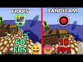 FRAPS VS BANDICAM In LOW END PC Fraps Is Better Minecraft Java 1 16 5 Recording Test