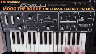 Video thumbnail for Moog Rogue - the nineteen classic factory patches by SynthMania