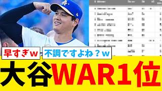 大谷翔平さん、本調子じゃないのにWAR1位になってしまうｗｗｗｗｗｗ【なんJ プロ野球反応集】【2chスレ】【5chスレ】【大谷翔平】【MLB】【WBC】