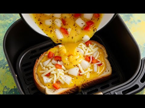 Pour Eggs Over Bread in the Air Fryer… Breakfast Will NEVER Be the Same!, French Toast Recipe