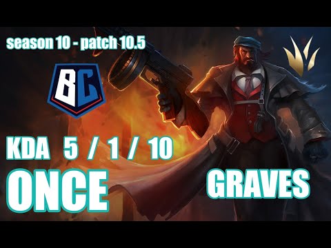 【韓国サーバー/GM】BC ONCE グレイブス(Graves) VS レクサイ(Rek'sai) JG - Patch10.5 KR Ranked【LOL】
