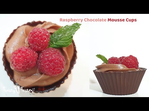 Raspberry Chocolate Mousse Cups (No-Bake) : Twisty Taster