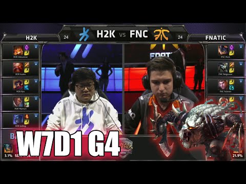 H2K Gaming vs Fnatic | S5 EU LCS Summer 2015 Week 7 Day 1 | H2K vs FNC W7D1 G4