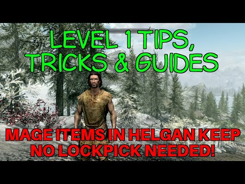 Skyrim Level 1 Trick - Mage Items In Helen Keep NO LOCKPICK!