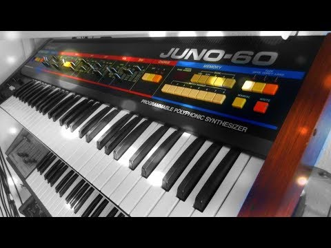 Roland Juno-60 Analog Synthesizer (1982) one synth and five sounds demo track
