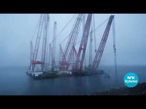 TimeLapse raising operation KNM «Helge Ingstad» (full)