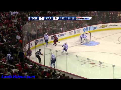 Maple Leafs @ Hurricanes- Dion Phaneuf Hit Ruutu - 110124