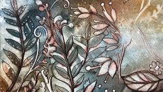 Reverse Stenciling WATERCOLOR - relaxing painting process - 311