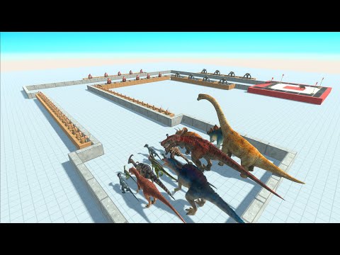 ⚡ All Dinosaurs Range Road Challenge - 🦖 Animal Revolt Battle Simulator 🦕