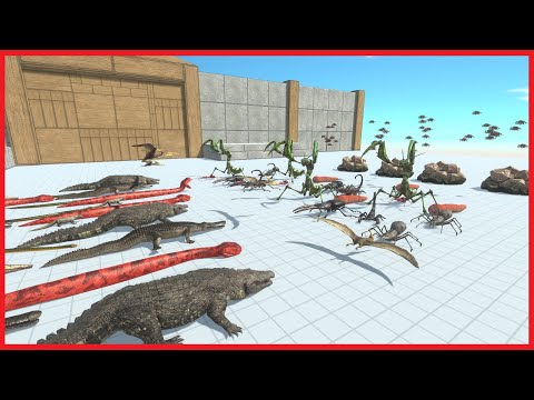 REPTILES VS GIANT INVERTEBRATES (4VS4) - ANIMAL REVOLT BATTLE SIMULATOR