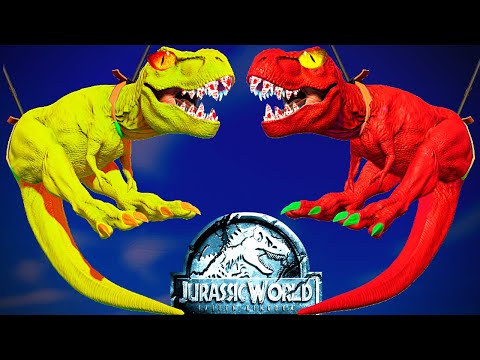 Tyrannosaurus Color Pack vs Ultimasaurus vs Spinosaurus - Skin Mods Dinosaurs Fighting! JWE Gameplay