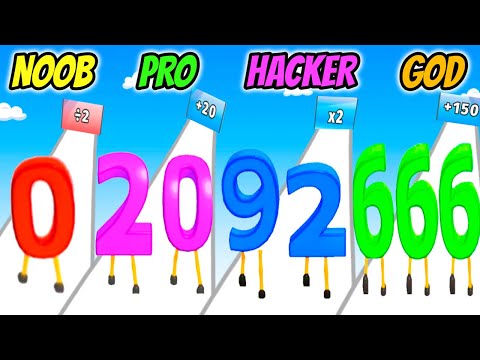 Digit Run 3D - NOOB vs PRO vs HACKER vs GOD