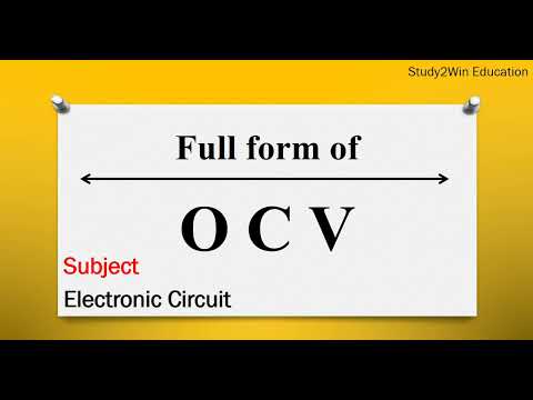 OCV ka full form | Full form of OCV in English | Subject - electronic circuit