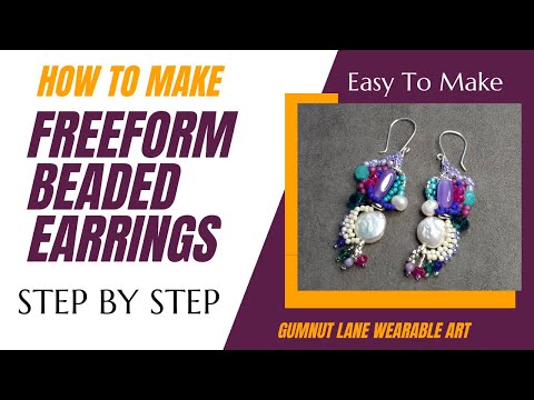 HOW TO  make earrings to match the peyote FREEFORM bracelet from the April 2022  PART 1 2 & 3 videos