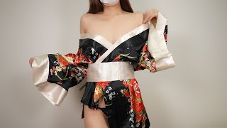 【ノーブラTバック下着紹介】セクシーな浴衣👘花魁コスプレ