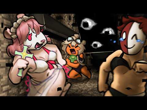 Three idiots in swimsuits run from demons in wonderland.jar