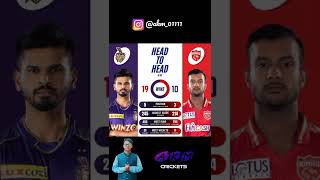 Kkr and punjab Head to head in ipl history  #shorts