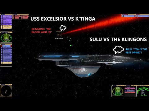 USS Excelsior VS Klingon K'tinga Class | Sulu VS The Klingons | Star Trek Bridge Commander Battle |