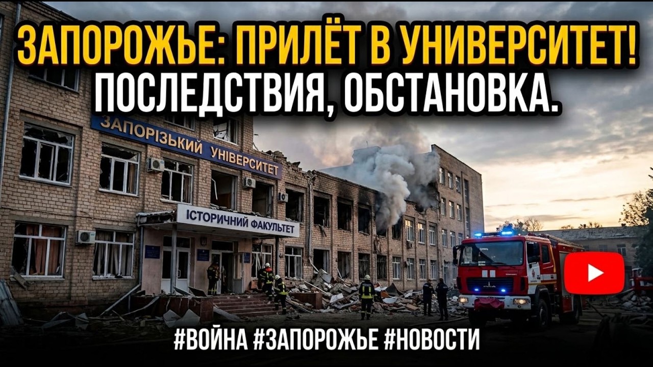 Запорожье ПРИЛЕТ В УНИВЕРСИТЕТ !!!! ОБСТАНОВКА ПО ГОРОДУ СЕЙЧАС 29.09.2026