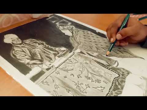 Queen Victoria & Abdul Karim  portrait  art  || Time_Lapse  video
