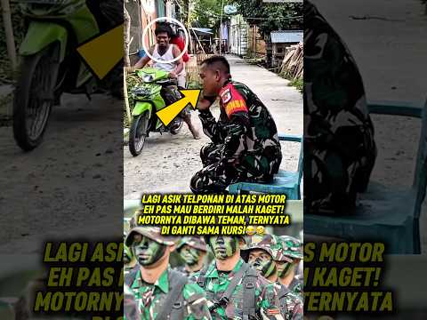 NGGA SADAR MOTOR NYA ILANG😂🤣 #shorts #viralshorts #tni #lucu #ngakak