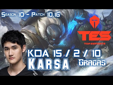 TES Karsa GRAGAS vs SHYVANA Jungle - Patch 10.16 KR Ranked