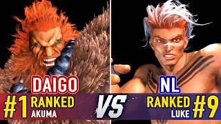 SF6 🤜 DAIGO (#1 Ranked Akuma) vs NL (#9 Ranked Luke) 🤛 SF6 High Level Gameplay
