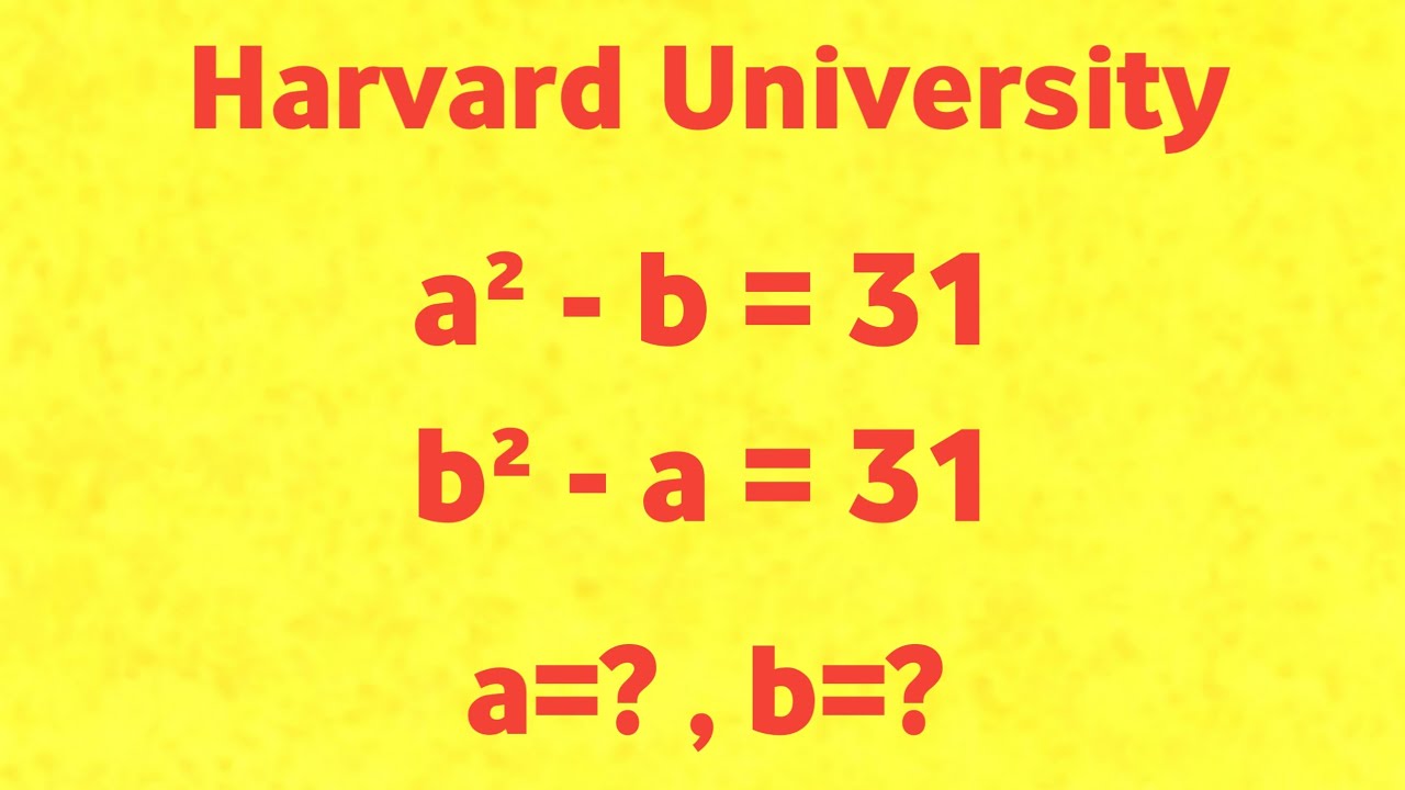 Harvard University Entrance Exam Math Question | Hardest Algebra Problem |