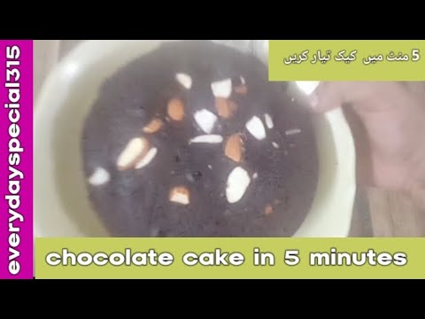 chocolate cake in 5 minutes  how to make chocolate cake recipe in Urdu Hindi by everydayspecial315
