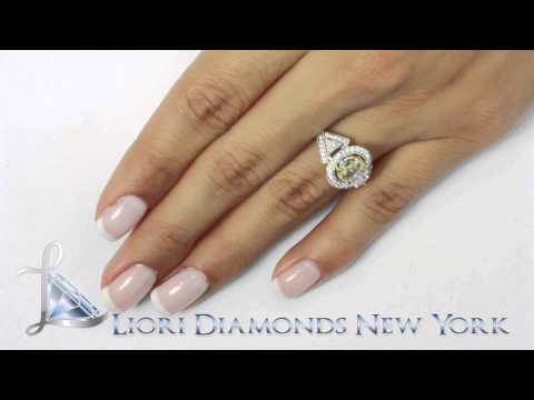 FD-SOLD-060 - 1.82 Carat Fancy Yellow Oval Cut Diamond Engagement Ring 18k Gold Vintage Style