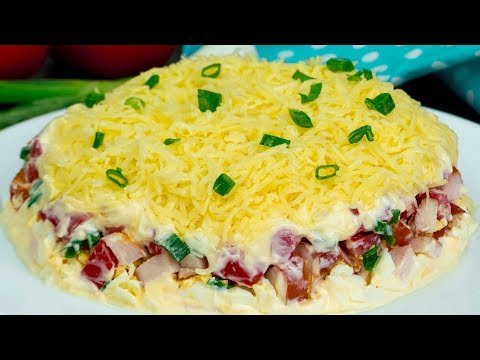 Ador această salată rapidă!Salata în straturi ”Un minut”–mai gustoasă decât salata Boeuf | SavurosTV