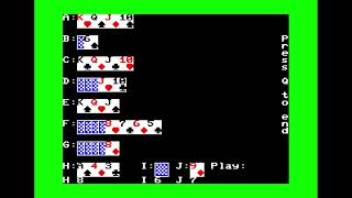 Panasonic JR-200 Game: Solitaire (1983 Datamost)