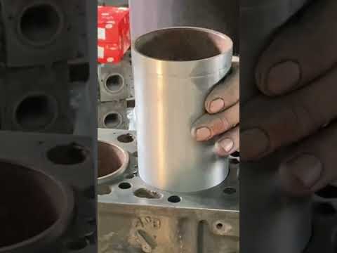 Cylinder Sleeve Installation procedure in #shorts . #mercedes #diesel #engine #repair #video