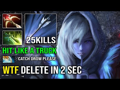 WTF Delete Anyone in 2 Seconds | 100% Frost Slow Butterfly Drow Ranger 1v5 Hard Carry Dota 2