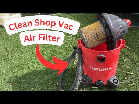 Part of a video titled Cleaning Shop Vac & Air Filter | Improve Performance and Suction