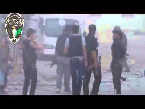 استهداف حاجز الجسر الرابع التابع لقوات النظام من قبل لواء درع الإسلام في مدينة دمشق في محافظة دمشق