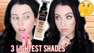 NYX CAN'T STOP WON'T STOP FOUNDATION {First Impression Review & Demo!} Dry Skin 10 HR Wear Test