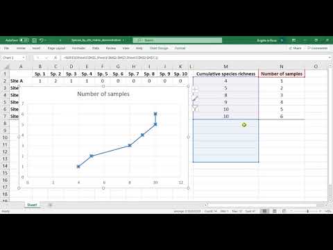 BOT 251 Species richness practical (part 1): How to draw a species accumulation curve in Excel