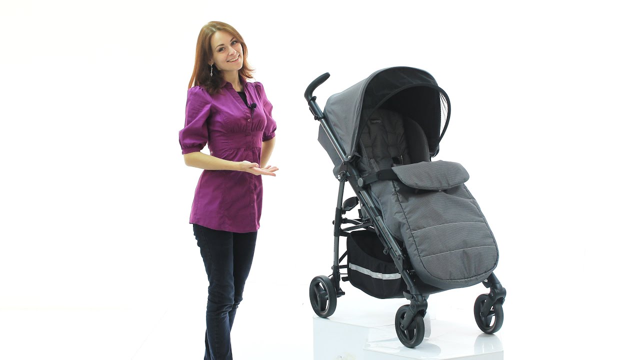 Peg-Perego Si - коляска прогулочная на шасси Dark Grey  цвет Manri (черная с цветным принтом)