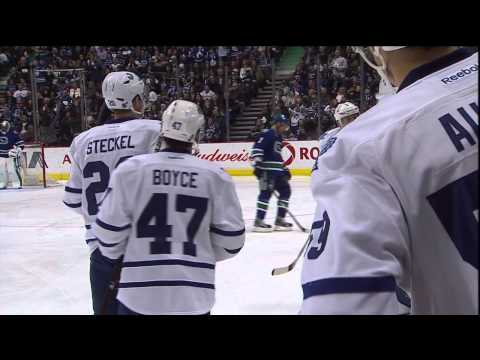 Phaneuf Goal - Canucks 3 vs Leafs 1 - Feb 18th 2012 (HD)